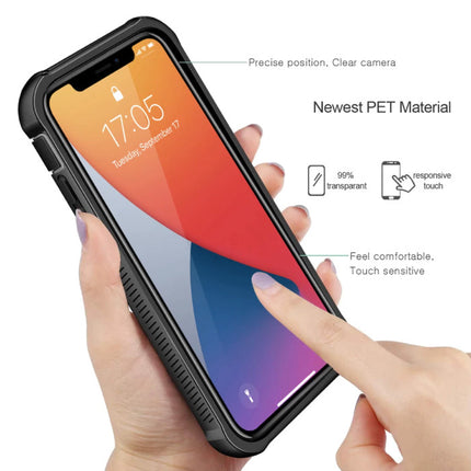 iPhone 8 Plus 360°  Full Body Hoesje Bumper Case  + Screenprotector - Shockproof Cover Zwart