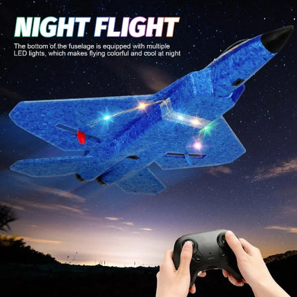 F22 Raptor RC Jet Glider met Afstandsbediening - Bestuurbaar Speelgoed Model Zweef Vliegtuig - Blauw