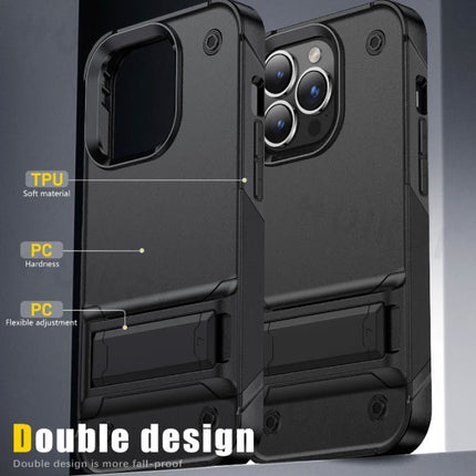 iPhone 8 Plus Armor Hoesje met Kickstand - Shockproof Cover Case - Rood