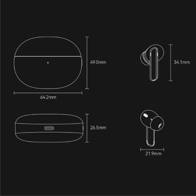 W1 Draadloze Oortjes - HiFi Oordopjes TWS Koptelefoon Bluetooth 5.3 IPX4  - Zwart