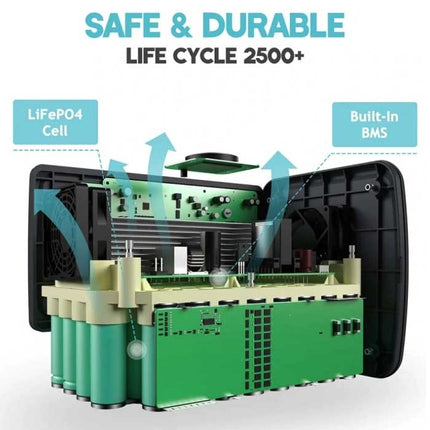 EB70 Oplaadstation 716Wh - 1000W AC/DC Generator Solar MPPT Batterij Oplader Blauw