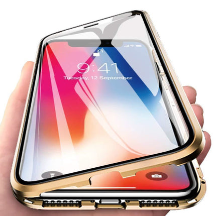 iPhone 11 Pro Magnetisch 360° Hoesje met Tempered Glass - Full Body Cover Hoesje + Screenprotector Goud