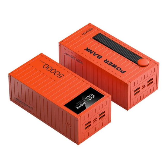 50.000mAh Powerbank met 4 Oplaadpoorten - LED Display - 66W Batterij Oplader Rood