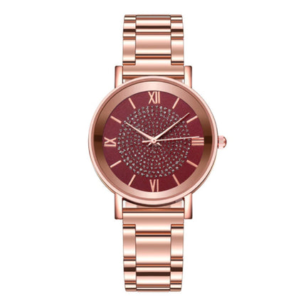 Horloge Luxe Dames - Anoloog Kwarts Uurwerk voor Vrouwen Rood