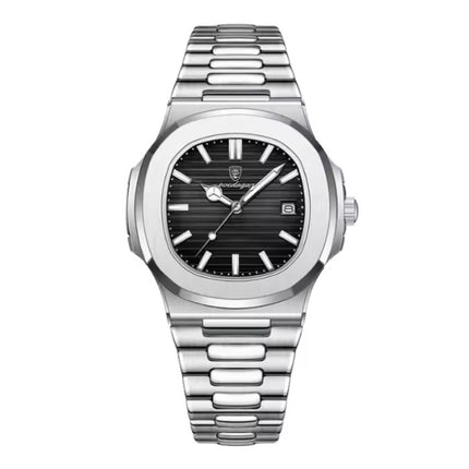 Luxe Zakelijk Horloge voor Heren - Waterdicht Kwarts Uurwerk Roestvrij Staal - Zilver Zwart