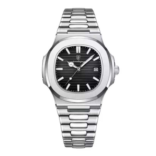 Luxe Zakelijk Horloge voor Heren - Waterdicht Kwarts Uurwerk Roestvrij Staal - Zilver Zwart