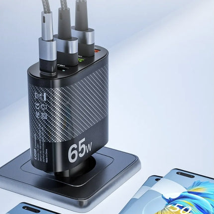 6-Poort Stekkerlader 65W - PD / Quick Charge 3.0 / USB Oplader Lader Stekkerlader Adapter Wit