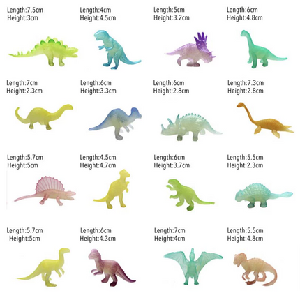 Glow in the Dark Dinosaurus Speelset 16 stuks -  Lichtgevende Dino Speelgoed Figuren voor Kinderen