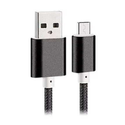 5-Pack USB 2.0 - Micro-USB Oplaadkabel Gevlochten Nylon Oplader Data Kabel Data Android 1.5 Meter Zwart