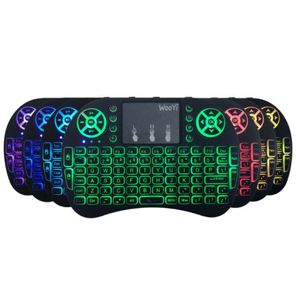 RGB Verlicht Backlit i8 Mini Draadloos QWERTY Toetsenbord 2.4GHz voor Mediaspeler TV Box Android Xbox Playstation