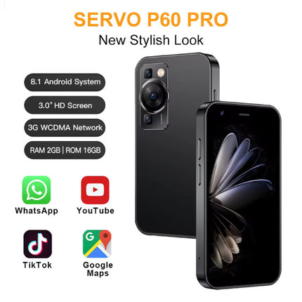 P60 Pro Mini Smartphone - 2 GB RAM - 16 GB Opslag - 2 MP Camera - 1000mAh Batterij - Zwart