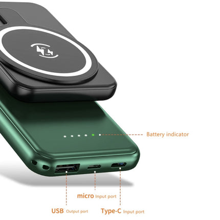 10.000mAh Mini Magnetische Qi Powerbank voor Mobiele Telefoons - PD Poort Draadloos Noodaccu Batterij Accu Roze