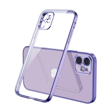 iPhone 11 Pro Max Hoesje Luxe Frame Bumper - Case Cover Silicone TPU Anti-Shock Paars