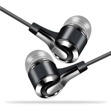X15 Extra Bass Oordopjes met Microfoon - 3.5mm AUX Oortjes Wired Earphones Oortelefoon Zwart