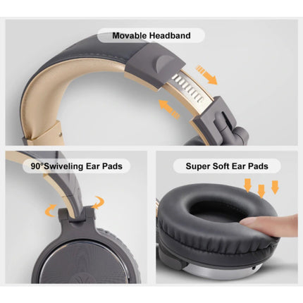 Studio Koptelefoon met 6.35mm en 3.5mm AUX Aansluiting - Headset met Microfoon DJ Headphones Paars