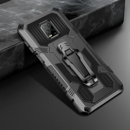 Xiaomi Redmi 10X Hoesje  - Magnetisch Shockproof Case Cover Cas TPU Zwart + Kickstand