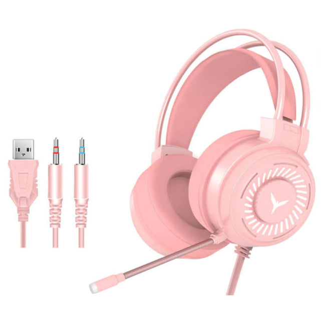 Gaming Koptelefoon Bedraad voor PC/Xbox/PS4/PS5 - Headset Headphones met Microfoon Roze