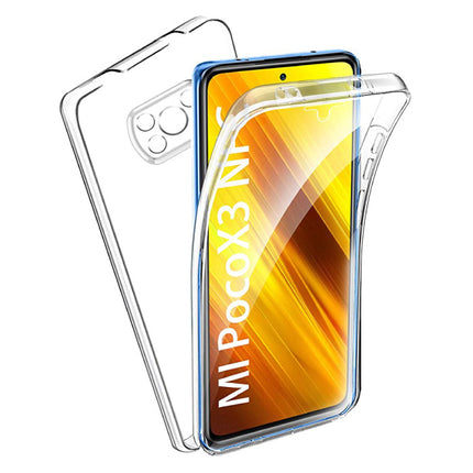 Xiaomi Poco M3 Full Body 360° Hoesje - Volledige Bescherming Transparant TPU Silicone Case + PET Screenprotector 