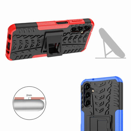 Samsung Galaxy A04S Hoesje met Kickstand - Shockproof Cover Case Rood