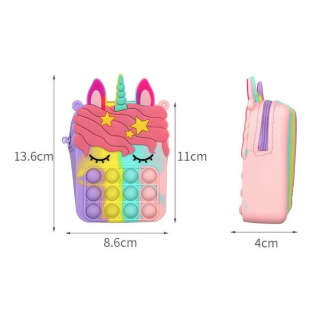 Pop It Portemonnee Ananas - Fidget Anti Stress Speelgoed Bubble Toy Siliconen Geel