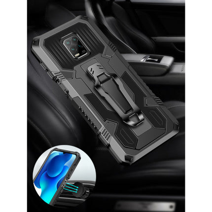 Xiaomi Redmi Note 8 Pro Hoesje  - Magnetisch Shockproof Case Cover Cas TPU Grijs + Kickstand