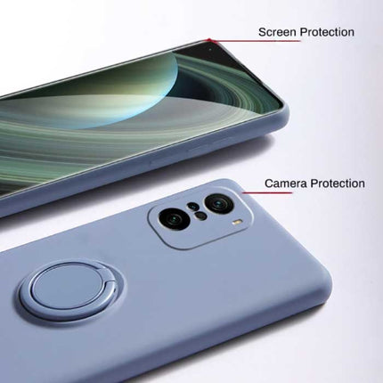 Xiaomi Redmi Note 10S Hoesje met Ring Kickstand en Magneet - Schokbestendig Cover Case Lichtrood