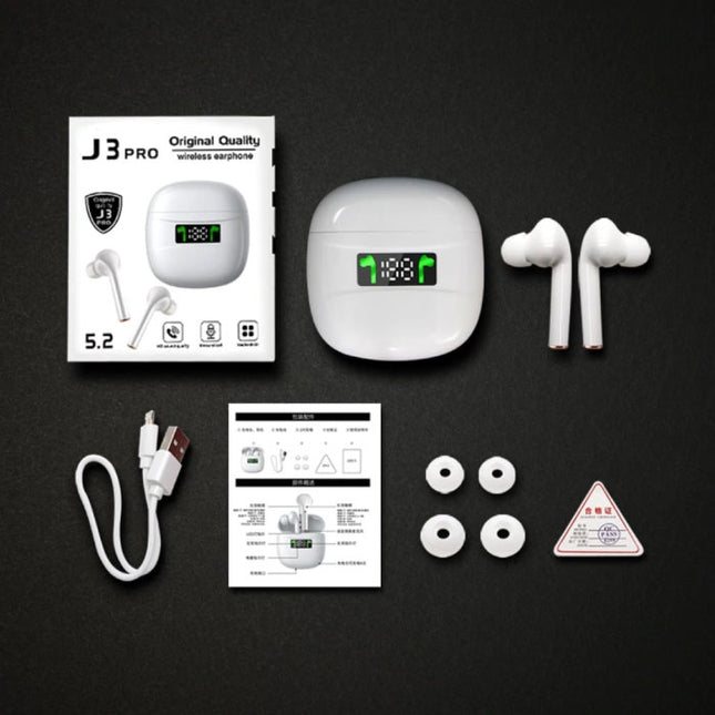 J3 Draadloze Bluetooth Oortjes - True Touch Control Oordopjes TWS Earphones Oortelefoon - Zwart