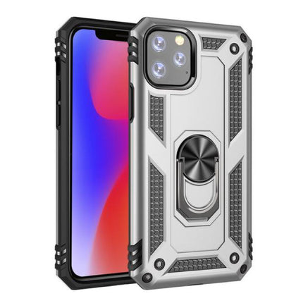 iPhone 11 Pro Max Hoesje  - Shockproof Case Cover Cas TPU Grijs + Kickstand