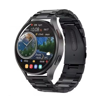 Universe Watch 6 Smartwatch - Staal Bandje - 1,40" Display - Hartslag Zuurstof Sport Tracker Horloge - Zwart