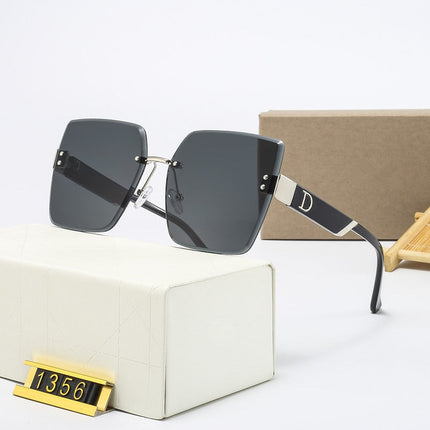 Oversized Montuurloze Zonnebril voor Dames - Designer Vierkante Bril UV400 Shades Paars