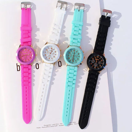 Jelly Horloge voor Dames - Kwarts Uurwerk Silicoon Bandje Rood