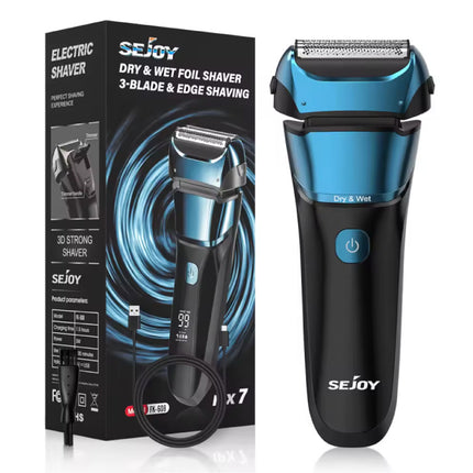 Scheerapparaat met LED Display - Elektrsiche Tondeuse Baard Trimmer Draadloos Scheermachine - Blauw