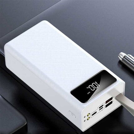 80.000mAh Powerbank met 2 Uitvoer/3 Invoer Poorten - Ingebouwde Zaklamp - Externe Noodaccu Batterij Oplader Charger Zwart