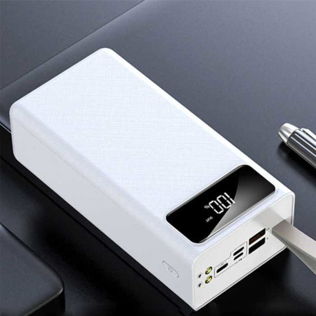80.000mAh Powerbank met 2 Uitvoer/3 Invoer Poorten - Ingebouwde Zaklamp - Externe Noodaccu Batterij Oplader Charger Zwart