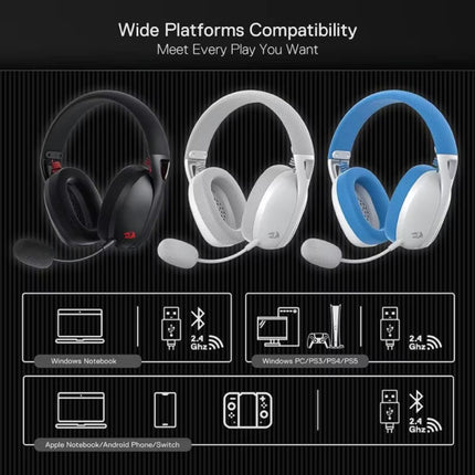 H848 Gaming Headset - 7.1 Surround Sound - Afneembare Microfoon - Over-ear Koptelefoon - Blauw