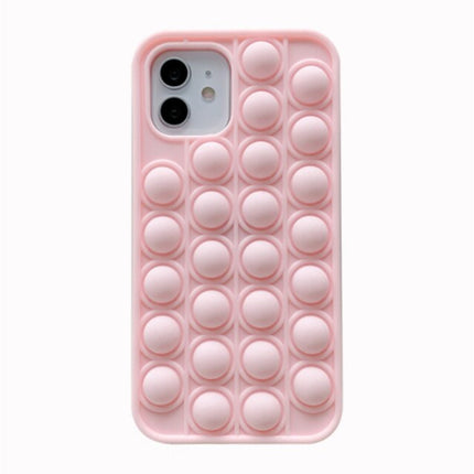 iPhone 7 Plus Pop It Hoesje - Silicone Bubble Toy Case Anti Stress Cover Roze