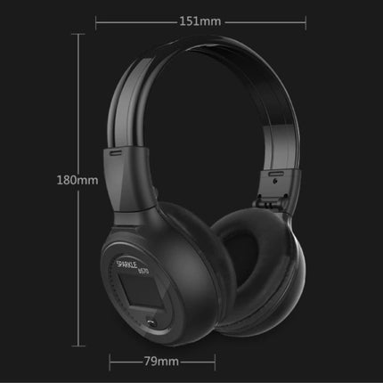 B570 Draadloze Koptelefoon met LED Display en FM Radio - Bluetooth 5.0 Wireless Headphones Stereo Studio Blauw