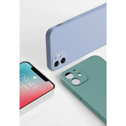 iPhone 12 Pro Max Square Silicone Hoesje - Zachte Matte Case Liquid Cover Roze