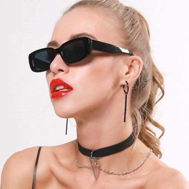 Trendy Vierkante Zonnebril voor Dames - Retro Reisbril Fashion Shades Anti-UV Bril Beige