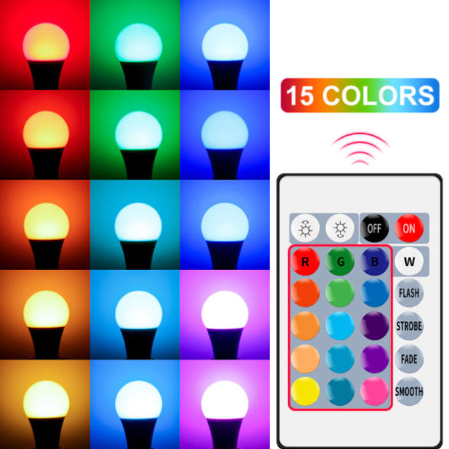 LED Lamp 10W (Warm) - RGB Verlichting met IR Afstandsbediening E27 220V Kleuraanpassing