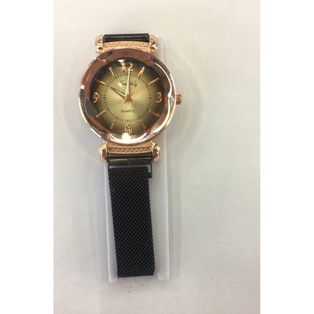 Pearl Luxe Horloge Dames - Anoloog Kwarts Uurwerk voor Vrouwen Zwart