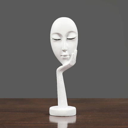 Denker Sculptuur Abstract Beeld - Decor Standbeeld Ornament Hars Tuin Bureau Wit