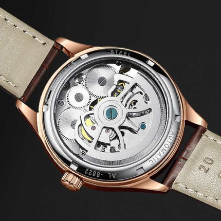 Vintage Horloge voor Heren - Leren Bandje Kwarts Polshorloge Dubbel Vliegwiel Zwart