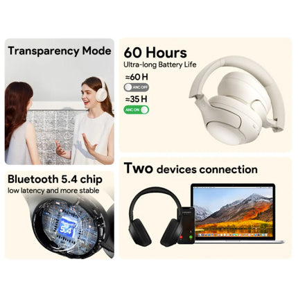 H3 Draadloze Koptelefoon - ANC Bluetooth 5.4 Hi-Res Headset Zwart