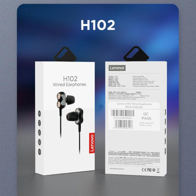 H102 Oordopjes met Opbergtasje - Microfoon en Controls - 3.5mm AUX Oortjes Volumebeheer Wired Earphones Oortelefoon Zwart