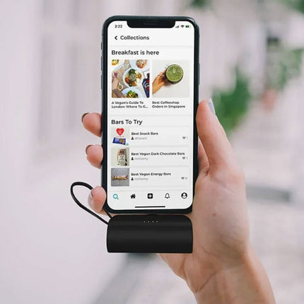 10.000mAh Mini Powerbank voor USB-C - Extra iPhone Lightning Kabel Noodaccu Batterij Oplader - Groen