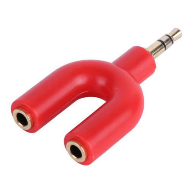 Y-Vorm AUX Koptelefoon Splitter - Headphone Dual Audio Adapter Stereo Verdeler Rood