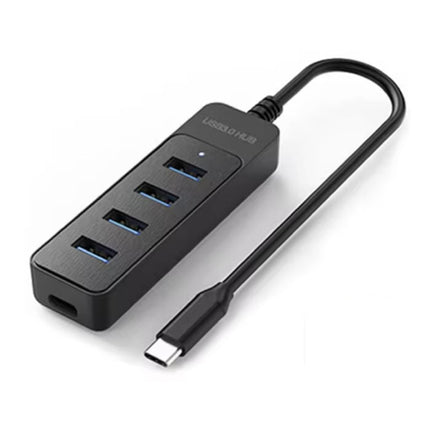 4 in 1 USB 3.0 Hub voor USB-C - Splitter Data Overdracht Oplader - Zwart