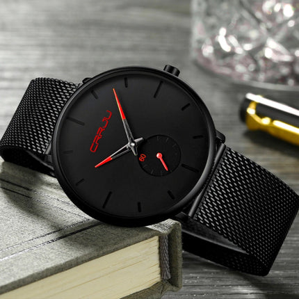 Kwarts Horloge - Anoloog Luxe Uurwerk voor Mannen en Vrouwen  - Zwart-Rood