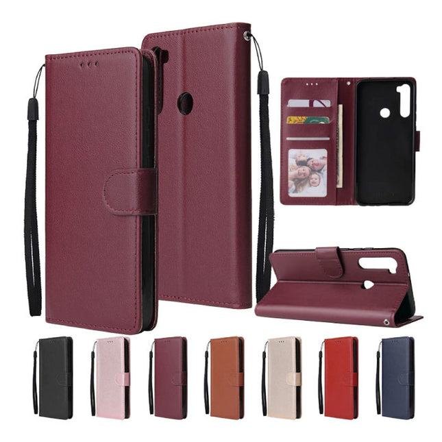 Xiaomi Redmi Note 7 Pro Leren Flip Case Portefeuille - PU Leer Wallet Cover Cas Hoesje Zwart